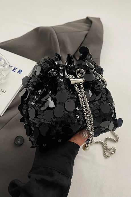 Drawstring Sequin Crossbody Bag - V.I.P Digital Presence