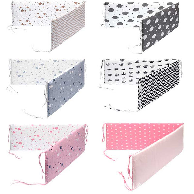 Print Baby Bed Bumper Double-faced Detachable Newborn Crib Around Cot Protector Kids Room Decor - V.I.P Digital Presence