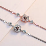 Customized color photo projection s925 pure silver six pointed star bracelet with 100 languages for birthday commemoration - V.I.P Digital Presence