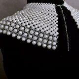 Bridal Shoulder Necklace Fashion Body Chain Pearls Beaded Women Layered Choker Wedding Accessories - V.I.P Digital Presence
