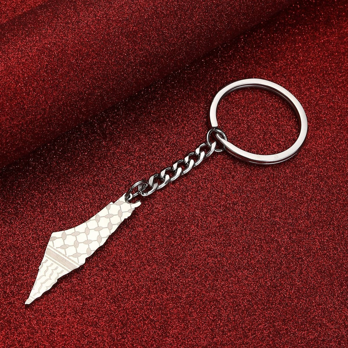Israel Palestine Map Flag Drip Oil Stainless Steel Keychain Fashion Men's and Women's Stainless Steel Keys - V.I.P Digital Presence
