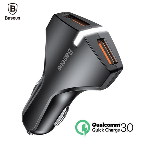 Baseus  Charge 3.0 Car Charger 5V3A Dual USB Port QC3.0 Quick Charger Mobile Phone Fast Charging Charger 2 USB Car-Charger - V.I.P Digital Presence