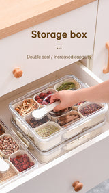 Design Sealed Snackle Storage Box With 9pcs Divider Plastic Divided Veggie Tray With Lid And Handle - V.I.P Digital Presence