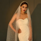 Pearl Hair Band Bridal Veils Extra Long Royal Cathedral Length Veil Wedding Veils with Comb Wedding Hair Accessories - V.I.P Digital Presence