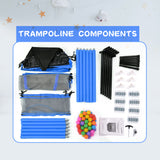 55'' Toddlers Trampoline with Safety Enclosure Net and Balls, Indoor Outdoor Mini Trampoline for Kids - V.I.P Digital Presence