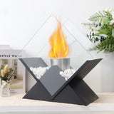 Desktop alcohol fireplace diamond shaped brazier indoor and outdoor portable stove true fire burning - V.I.P Digital Presence