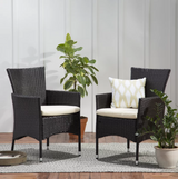 Clementine Outdoor Multibrown PE Wicker Dining Chairs (Set of 2) - V.I.P Digital Presence