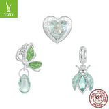 Silver Charm Original Forest Oasis Butterfly Ladybug DIY Bracelet Beads Spring Fresh s925 Pure Silver Beads - V.I.P Digital Presence