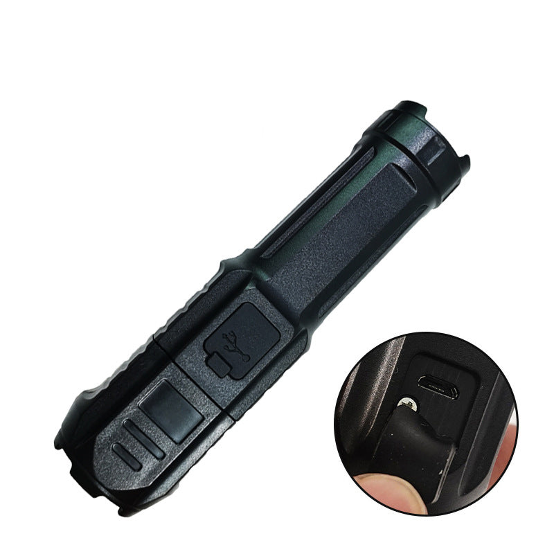New Telescopic Zoom Glare Flashlight USB Charging Compact Portable Spotlight Long-Range Floodlight Outdoor Lighting - V.I.P Digital Presence