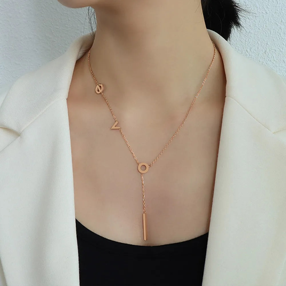 Titanium Steel Letter Necklace - V.I.P Digital Presence