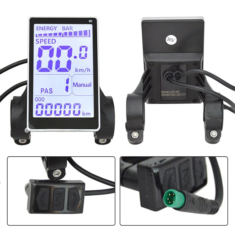 5 - Pin LCD Display Screen for M5 E - bikes: Speedometer & Control Panel, E - bike Accessory - V.I.P Digital Presence