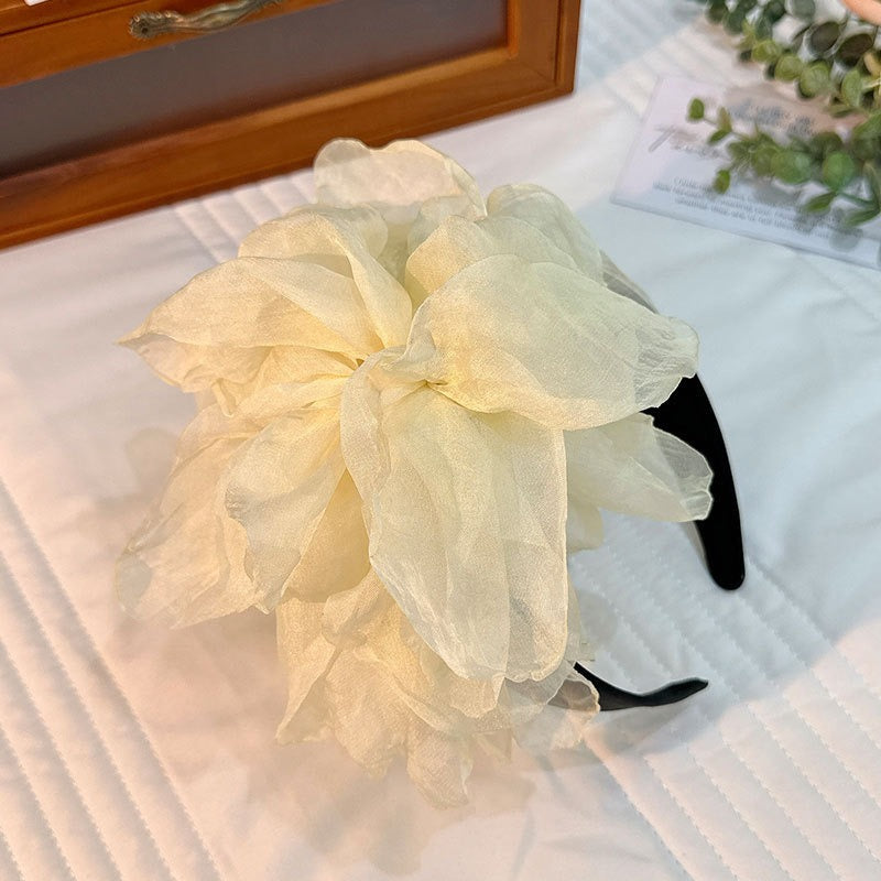 Oversized and exaggerated handmade fabric flower versatile headband - V.I.P Digital Presence