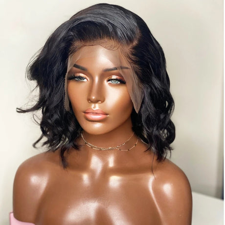 Black Big Wave Wig Chemical Fiber Front Lace Short Curly Hair Matte High Temperature Silk Headgear - V.I.P Digital Presence