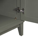 TREXM side panel with 4-door large storage buffet, adjustable shelves and metal handles (antique gray) - V.I.P Digital Presence