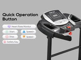 Home folding treadmill with pulse sensor, 2.5-horsepower silent brushless motor, 3-level tilt, 12 preset programs - V.I.P Digital Presence