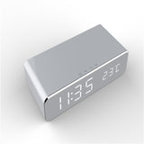 Temperature gauge wireless charging multifunctional desktop time clock mirror LED digital display wireless - V.I.P Digital Presence