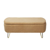 Camel Storage Ottoman Bench for End of Bed Gold Legs - V.I.P Digital Presence