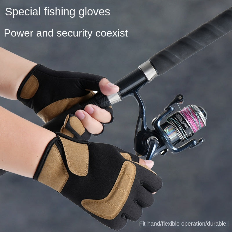 Fishing gloves professional grade winter men's and women's exclusive exposed three finger waterproof non stick bait, hand picked - V.I.P Digital Presence