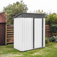 XWT016 Garden Metal Storage Lifter Shed Gray White 5x3x6ft outdoor storing tools Rainproof Hinge door version - V.I.P Digital Presence