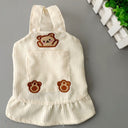 Pet Spring and Autumn Bears Embroidery Corduroy Strap Dress Cat Dog Clothes Teddy Korean Bibear Pomeranian VIP - V.I.P Digital Presence