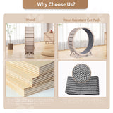 Cat Exercise Wheel for Indoor Cats, Cat Running Wheel with Carpeted Runway, 41" Natural Wood Color - V.I.P Digital Presence