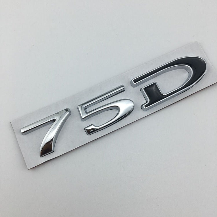Suitable for Tesla MODEL3 S X Y 75D 85D 90D 100D displacement tail label metal car sticker - V.I.P Digital Presence