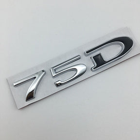 Suitable for Tesla MODEL3 S X Y 75D 85D 90D 100D displacement tail label metal car sticker - V.I.P Digital Presence