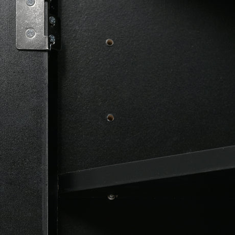 Black Triangle Bathroom Storage Cabinet with Adjustable Shelves, Freestanding Floor Cabinet for Home Kitchen - V.I.P Digital Presence