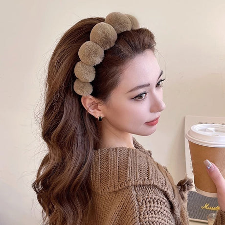 Retro plush hair hoop women's headband compression headband accessories - V.I.P Digital Presence