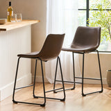Vintage Style Brown 24-Inch Counter Stool (Set of 2) - V.I.P Digital Presence
