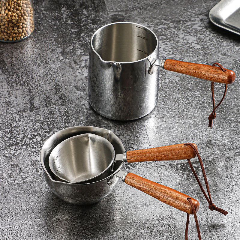 Stainless steel oil splashing small pot, three-layer steel mesh red hot oil small pot, mini milk pot, oil pouring, oil tapping, oil pouring special artifact - V.I.P Digital Presence