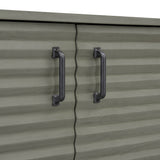 TREXM side panel with 4-door large storage buffet, adjustable shelves and metal handles (antique gray) - V.I.P Digital Presence
