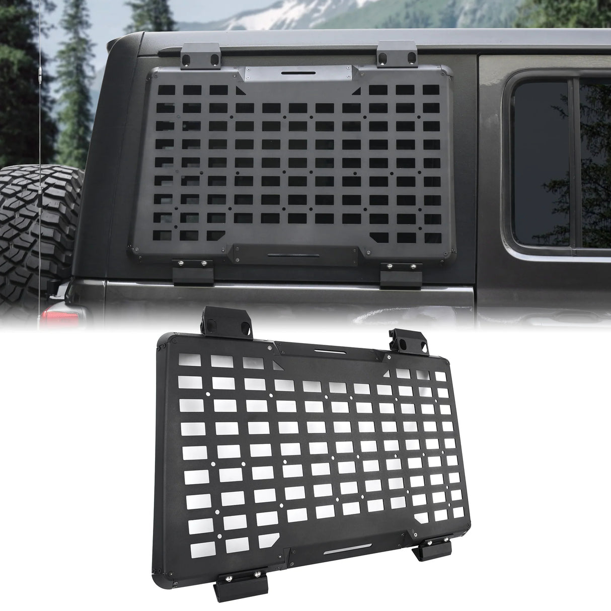 Rear Window Molle Panel System for 2018-2024 Jeep Wrangler JL 4Doors - Modular Storage and Protective Decoration - V.I.P Digital Presence