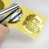 45/50mm blank circular gold silver red/cowhide gear shaped pliers steel seal sticker certificate stamp - V.I.P Digital Presence