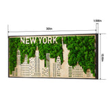 New York Moss City Silhouette Metal Wall Art Small