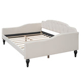 Full Size Upholstered Tufted Daybed Beige - V.I.P Digital Presence