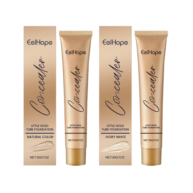 Small Gold Tube Foundation Concealer, Natural Lightweight Skin Concealer Not Easy To Remove Makeup Moisturizing Liquid Foundation - V.I.P Digital Presence