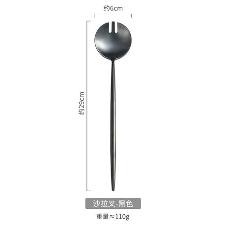 304 stainless steel salad spoon fork ins style Portuguese split spoon fork hotel shared spoon - V.I.P Digital Presence