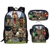 New 3PC-SET Skibidi Toilet Man Backpack Custom Game Peripheral Schoolbags For Primary Secondary School Teenage - V.I.P Digital Presence