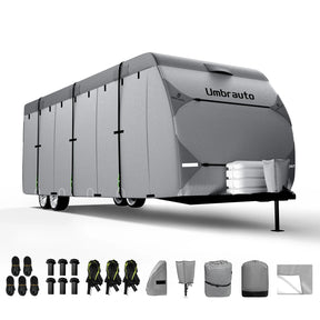 Umbrauto RV Cover,7 Layers Travel Trailer Cover, Waterproof Camper Cover,Grey - V.I.P Digital Presence