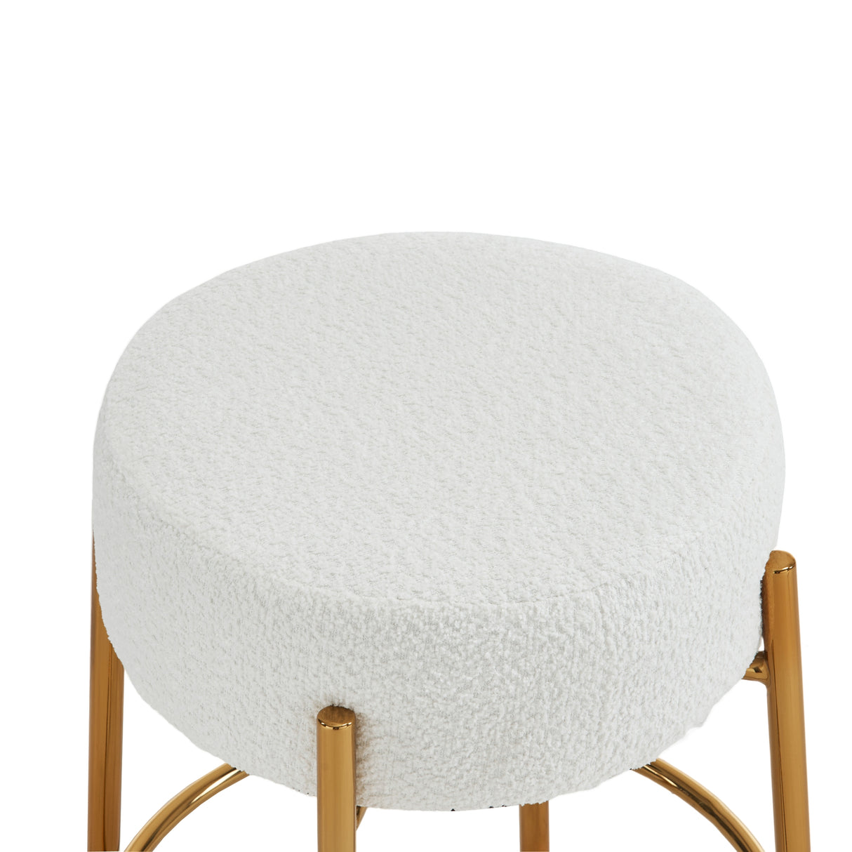24 inch high circular bar stool, set of two - modern cushioned dining stool - including sturdy hardware support legs - V.I.P Digital Presence