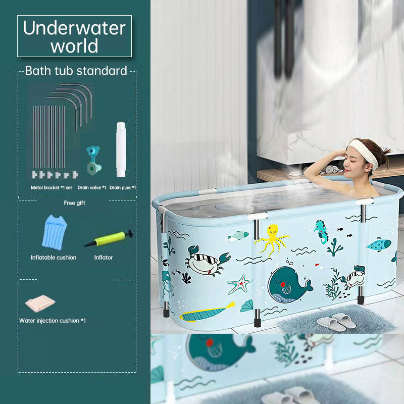 120CM Bathtubs Folding Bath Bucket Thicken Shower Barrel Adult IceTub Baby Swimming Pool Insulation Family Bathroom SPA Tub - V.I.P Digital Presence