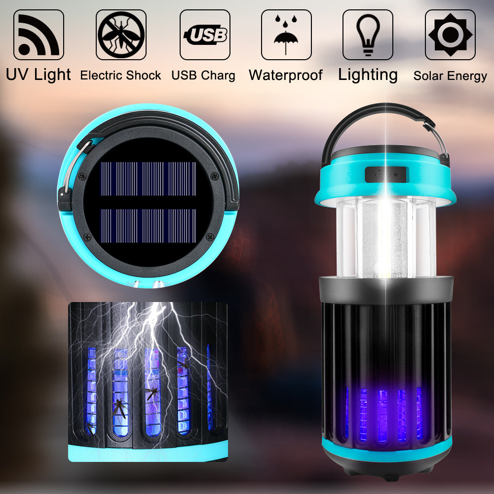 Solar LED Electric Shock Mosquito Killer Lamp Outdoor Waterproof USB Rechargeable Lighting Mosquito Trap - V.I.P Digital Presence