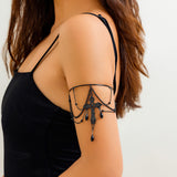 Sweet and Cool Gothic Cross Crystal Chain Multi layer Open Arm Bracelet Hand Ornament Leg Chain - V.I.P Digital Presence