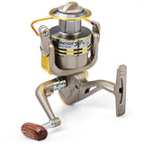 Carrete de pesca giratorio YUMOSHI 8 BB con relación de pesca 5,1:1, serie 1000-7000, con manivela y dirección de carpas