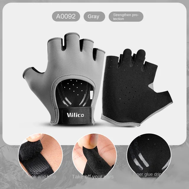 Guantes de yoga fitness con medio dedo, resistentes al desgaste y anti-capullo, con protección contra rozaduras de hierro.