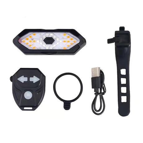 Bike Turn Signal Light Remote Control Bicycle Direction Indicator MTB LED Rear Rechargeable Steering Taillight with Horn - V.I.P Digital Presence