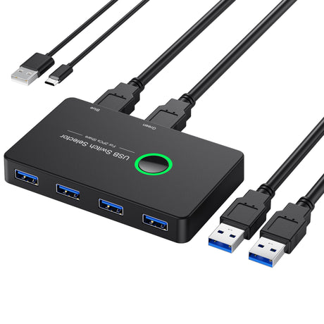 USB 3.0 Switcher 4-port 2-port Computer Peripheral Switcher Adapter USB Hub KTV Switcher - V.I.P Digital Presence