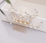 Pearl hair comb headdress Hand-woven crystal comb hair accessories - V.I.P Digital Presence
