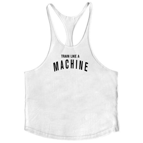 Bodybuilding and fitness vest printed with fine straps deep digging weightlifting pure cotton vest training suit - V.I.P Digital Presence